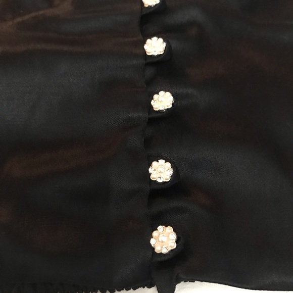 ZARA BLACK CROP TOP WITH PEARLED BUTTON - BUSTIER - SMALL - BRAND NEW WITH TAG - Picture 11 of 16